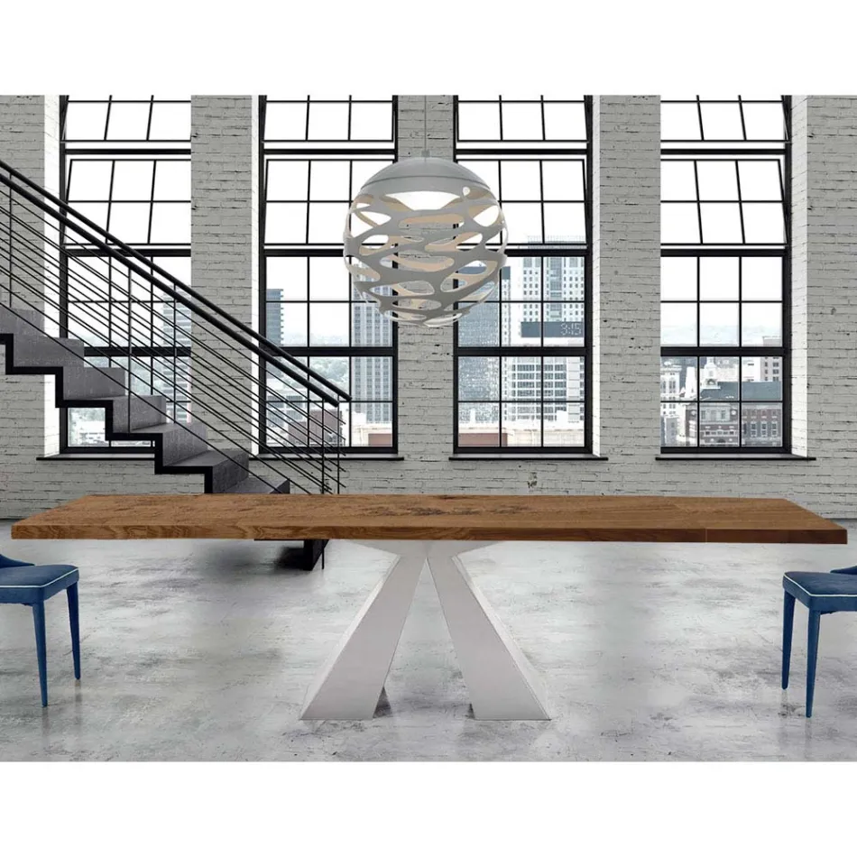 Modern Extendable Wood Table up to 300 cm – Dalmata Viadurini