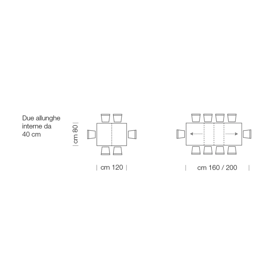 Extendable Laminate Wooden Table up to 470 cm Made in Italy – Gordito Viadurini