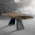 Design solid wood table made in Italy, Zerba