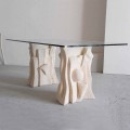 Modern design dining table made of natural stone and crystal Priamo