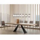 Modern Extendable Table Up to 260/280 cm in Wood and Metal - Teramo Viadurini