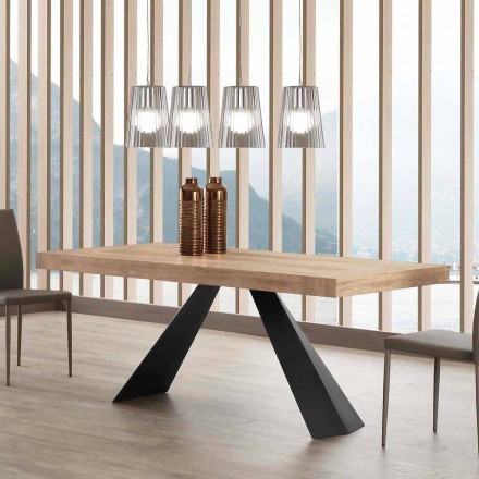 Modern Extendable Table Up to 260/280 cm in Wood and Metal - Teramo Viadurini