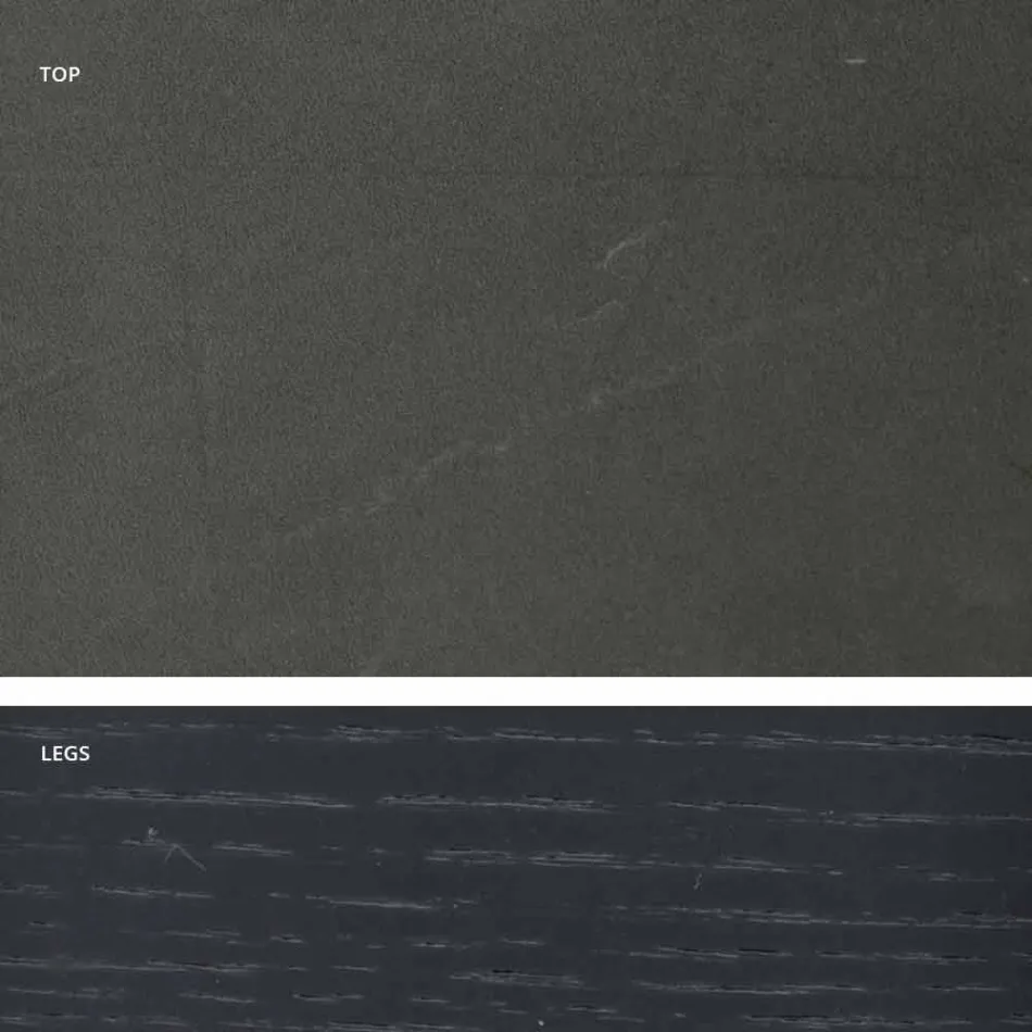 Modern table with marble effect stoneware top made in Italy, Adrano Viadurini