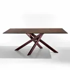 Modern glass-ceramic and metal table made in Italy, Dionigi Viadurini