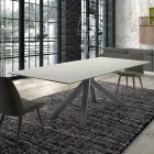 Modern Rectangular Table in Ceramic and Steel Made in Italy - Settimmio Viadurini