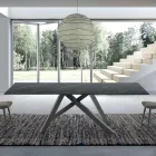 Modern Rectangular Table in Ceramic and Steel Made in Italy - Settimmio Viadurini
