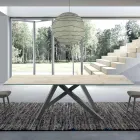 Modern Rectangular Table in Ceramic and Steel Made in Italy - Settimmio Viadurini