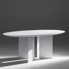 Oval Dining Table in Ash Veneered Plywood - Capricorn Viadurini