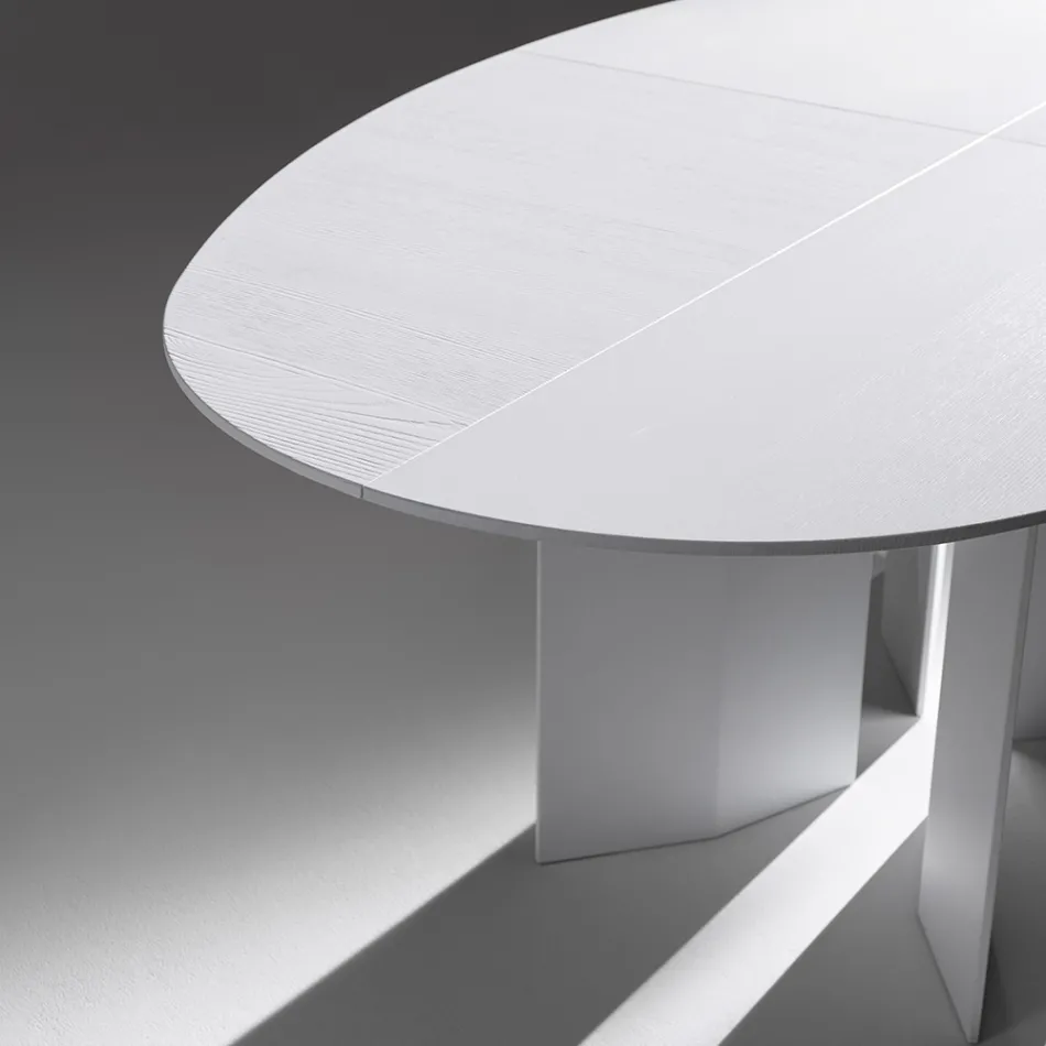 Oval Dining Table in Ash Veneered Plywood - Capricorn Viadurini