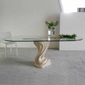Modern design dining table made of crystal and natural stone Agave