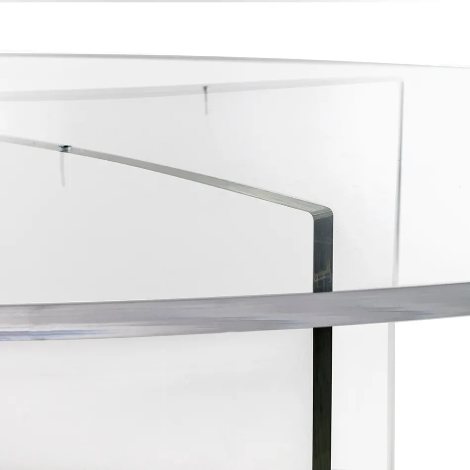 Oval Table in Transparent Plexiglass Made in Italy - Gabriela Viadurini