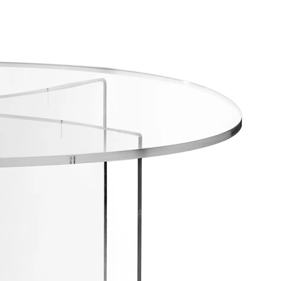 Oval Table in Transparent Plexiglass Made in Italy - Gabriela Viadurini