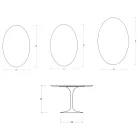 Saarinen Oval Tulip Table H 74 cm in Florim Calacatta Gold Gloss Ceramic - Scarlet Viadurini