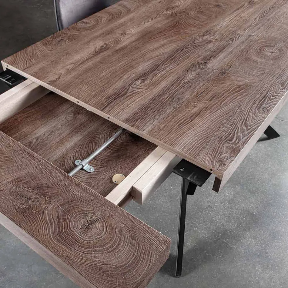 Dining Room Table in Melamine Wood Extendable Up to 280 cm - Lukas Viadurini