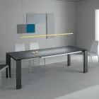Dining Table Extendable to 2.8 m Metal and Matt Ceramic Top - Rashid Viadurini
