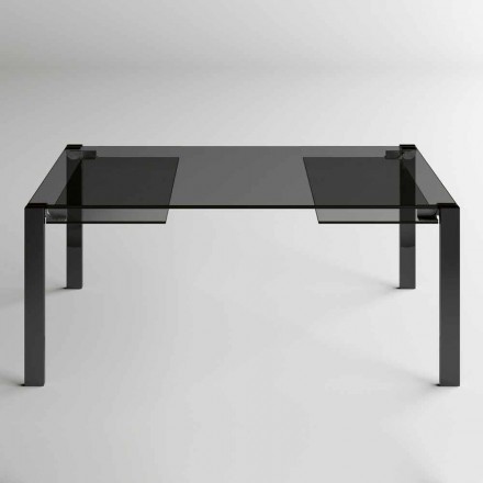 Extendable Dining Table Up to 280 cm with Glass Top Made in Italy - Melo Viadurini