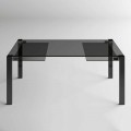 Extendable Dining Table Up to 280 cm with Glass Top Made in Italy - Melo