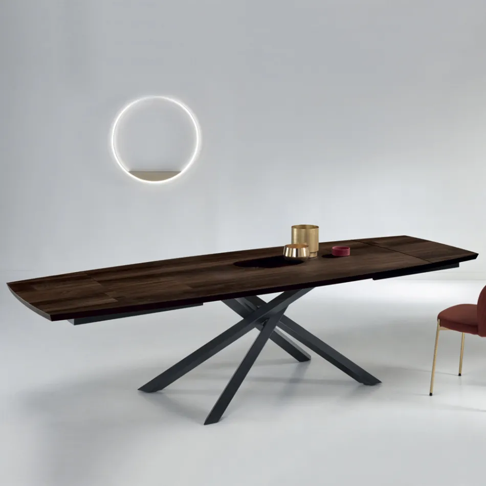 Extendable Dining Table up to 300 cm in Oak Made in Italy - Antonino Viadurini