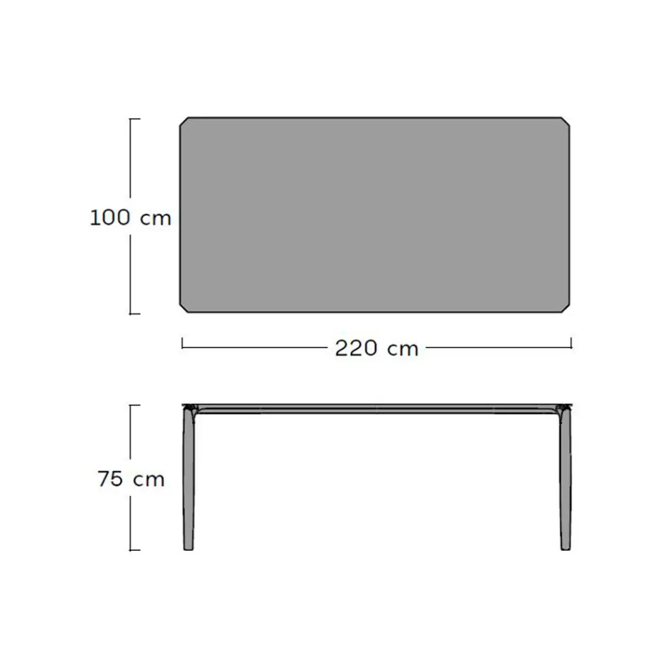 Garden Dining Table in Aluminum and Hpl or Gres, Various Finishes - Filomena Viadurini