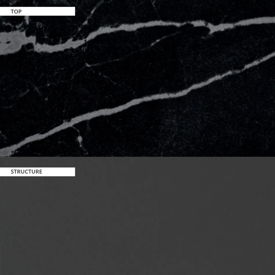 Outdoor Dining Table in Aluminum and Stoneware Top Made in Italy - Donovan Viadurini