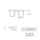 Fixed Dining Table in Metal and Stratified Hpl Made in Italy - Bastiano Viadurini