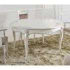 Round Extendable Dining Table 240 cm in Wood Made in Italy - Baroque Viadurini