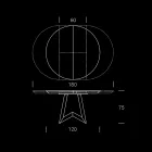 Round Dining Table with Extendable Top to 180 cm Made in Italy - Muschio Viadurini