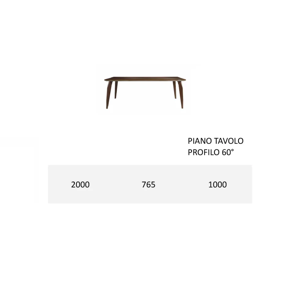 Dining Table Structure and Top in Solid Wood Made in Italy - Giustino Viadurini