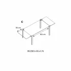 Extendable Rectangular Table in Transparent Glass Made in Italy - Sopot Viadurini