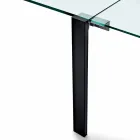 Extendable Rectangular Table in Transparent Glass Made in Italy - Sopot Viadurini