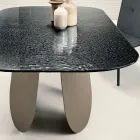 Rectangular Table in Hammered Glass Back-Silvered Made in Italy - Almo Viadurini