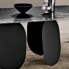 Rectangular Table in Hammered Glass Back-Silvered Made in Italy - Almo Viadurini
