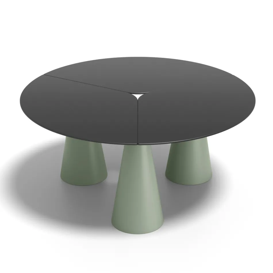 Round Outdoor and Indoor Table in Two Sizes in HPL Made in Italy - Velario Viadurini