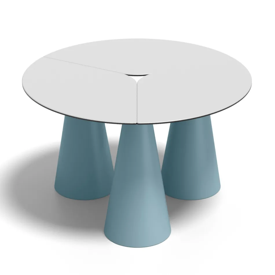 Round Outdoor and Indoor Table in Two Sizes in HPL Made in Italy - Velario Viadurini