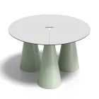 Round Outdoor and Indoor Table in Two Sizes in HPL Made in Italy - Velario Viadurini