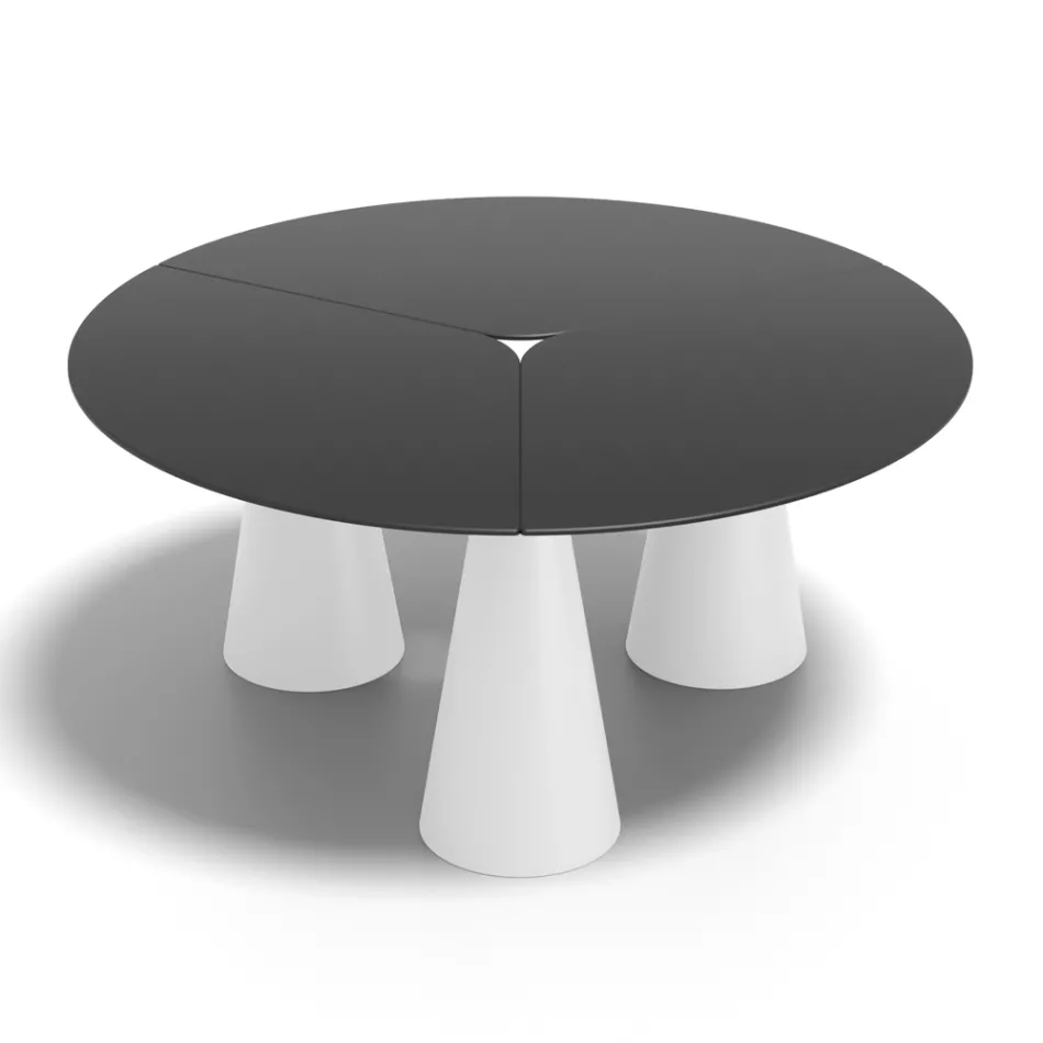 Round Outdoor and Indoor Table in Two Sizes in HPL Made in Italy - Velario Viadurini
