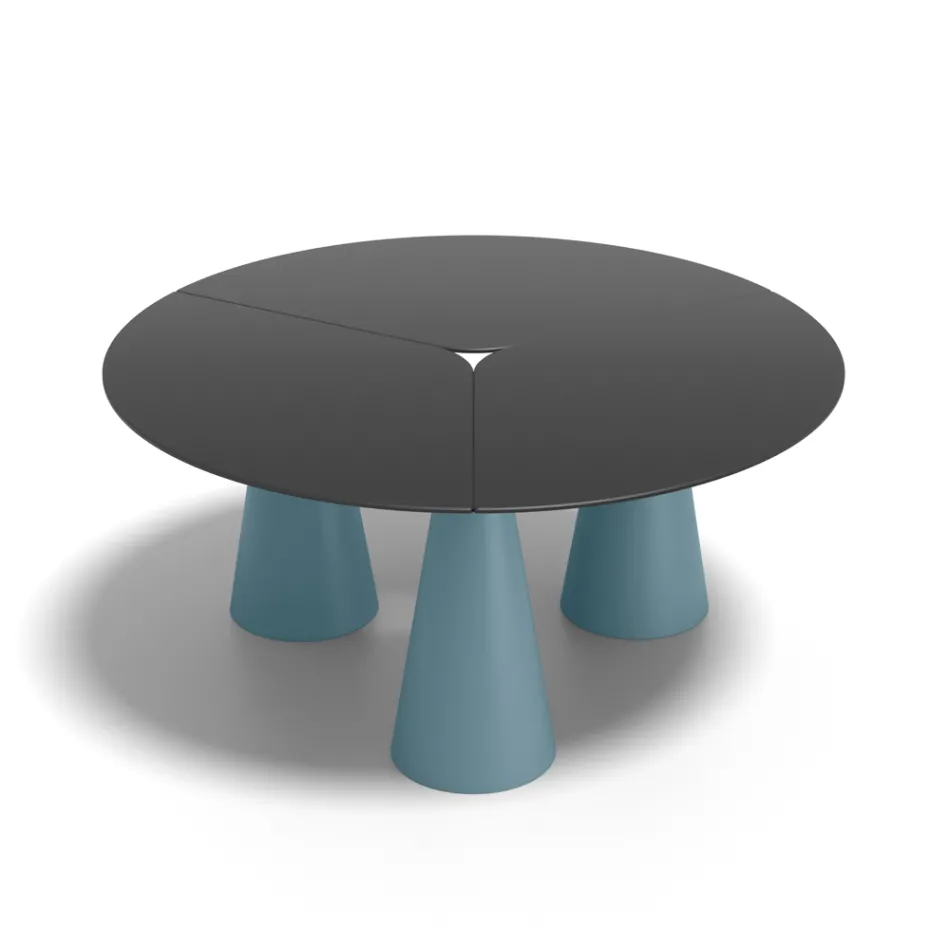 Round Outdoor and Indoor Table in Two Sizes in HPL Made in Italy - Velario Viadurini