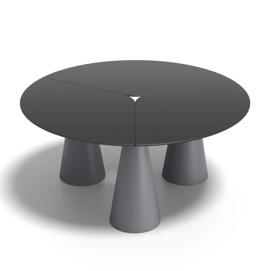 Round Outdoor and Indoor Table in Two Sizes in HPL Made in Italy - Velario Viadurini