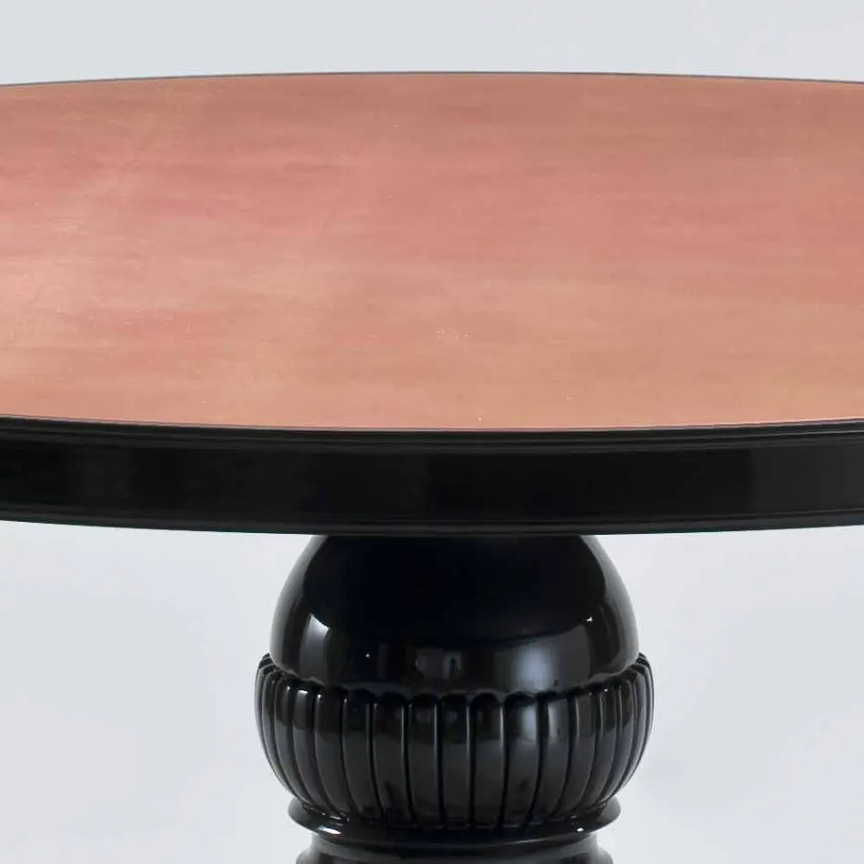 Classic design round table in polished mahogany, diameter 150cm, Akim Viadurini