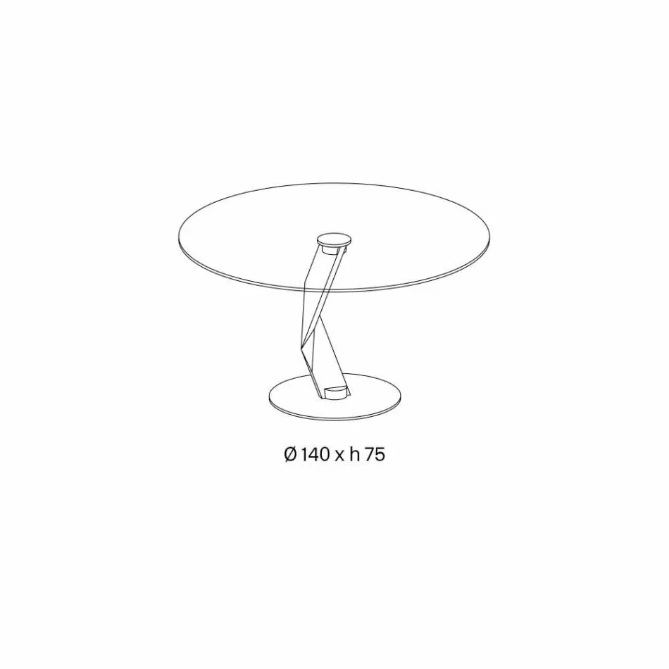 Round table of modern design in extra-clear glass made in Italy - Akka Viadurini