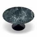 Modern Round Table in Carrara Marble and Marquinia Made in Italy – Dollars