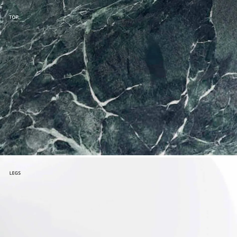 Modern Round Table in Carrara Marble and Marquinia Made in Italy - Dollars Viadurini