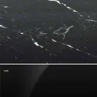 Modern Round Table in Carrara Marble and Marquinia Made in Italy - Dollars Viadurini