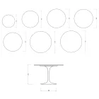 Saarinen Tulip Round Table H 74 cm in Florim Statuario Matte Ceramic - Scarlet Viadurini