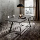 Dining Room Table with Debarked Oak Top Made in Italy - Pinocchio Viadurini