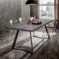 Dining Room Table with Top in Debarked Oak Made in Italy - Pinocchio