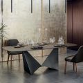 Dining Room Table Top in Matt Ceramic and Metal Legs - Monacco