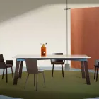 Modern Living Room Table in Steel with Design Marble Top - Aronte Viadurini