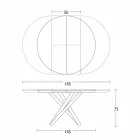 Round Dining Table Extendable to 165 cm with Ceramic Top - Pistolero Viadurini
