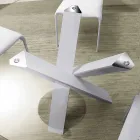 Round design table d.130 crystal top made in Italy Cristal Viadurini